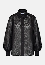 Hemdbluse aus Spitze mit Volumenärmel aus Baumwoll Mix in Schwarz |  Seidensticker Onlineshop