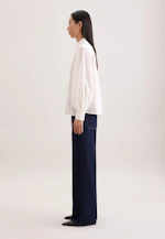 Lace shirt blouse with volume sleeves in cotton mix in Weiß |  Seidensticker Onlineshop