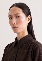 Hemdbluse aus Spitze mit Volumenärmel aus Baumwoll Mix in Braun |  Seidensticker Onlineshop