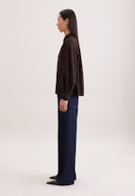 Hemdbluse aus Spitze mit Volumenärmel aus Baumwoll Mix in Braun |  Seidensticker Onlineshop