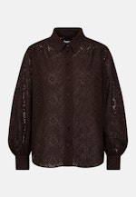 Hemdbluse aus Spitze mit Volumenärmel aus Baumwoll Mix in Braun |  Seidensticker Onlineshop