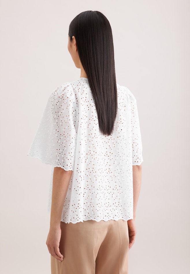 Stickerei Shirt mit Glockenärmeln in Weiß | Seidensticker Onlineshop