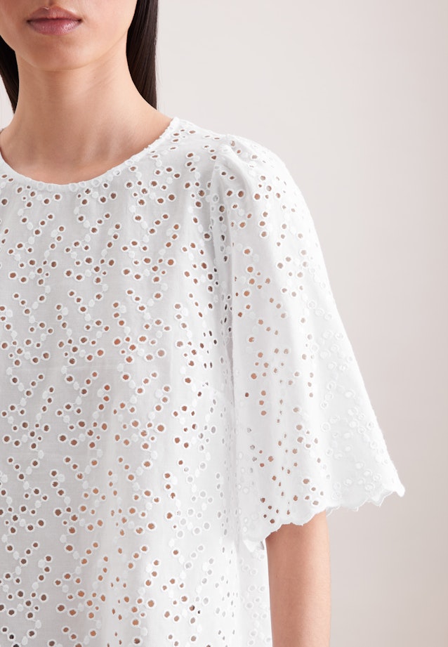 Stickerei Shirt mit Glockenärmeln in Weiß |  Seidensticker Onlineshop