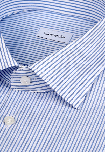 Slim Business Hemd Gestreift in Mittelblau |  Seidensticker Onlineshop
