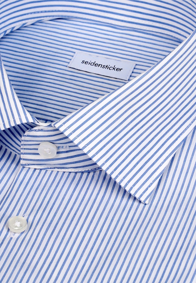 Slim Business Hemd Gestreift in Mittelblau | Seidensticker Onlineshop