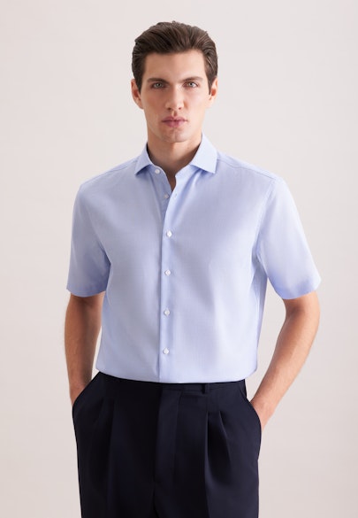 Regular Chemise d'affaires Structure in Bleu Moyen | Seidensticker Onlineshop