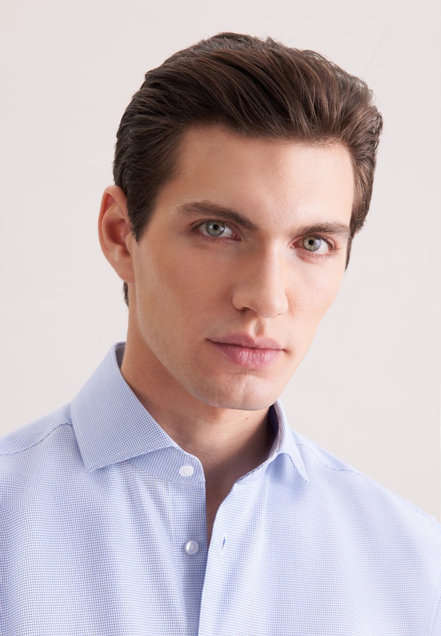 Regular Business Hemd Struktur in Mittelblau |  Seidensticker Onlineshop