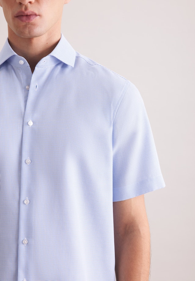 Regular Business Hemd Struktur in Mittelblau |  Seidensticker Onlineshop