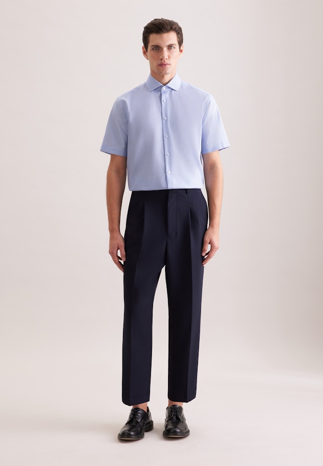 Regular Business Hemd Struktur in Mittelblau |  Seidensticker Onlineshop