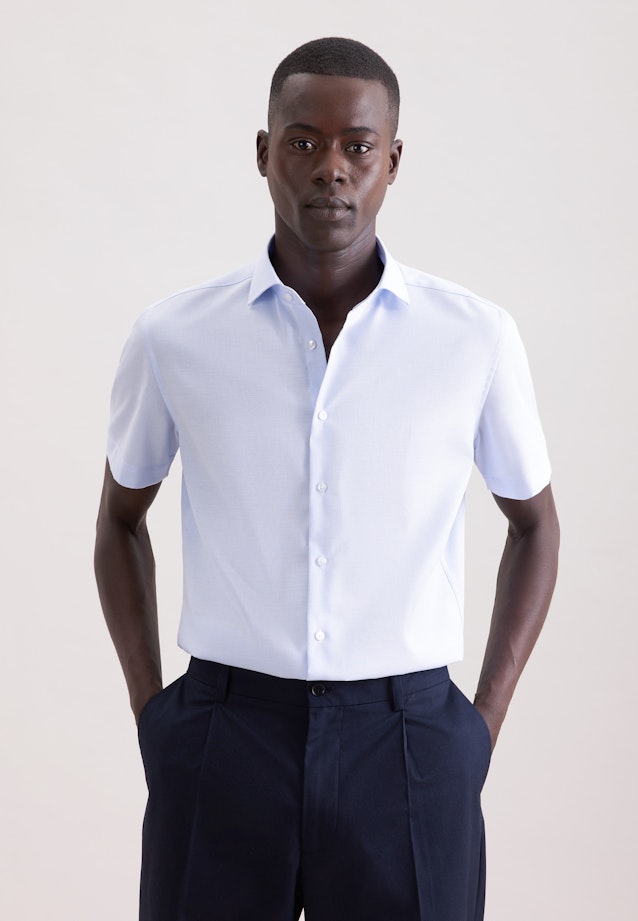 Shaped Business Hemd Struktur in Mittelblau |  Seidensticker Onlineshop