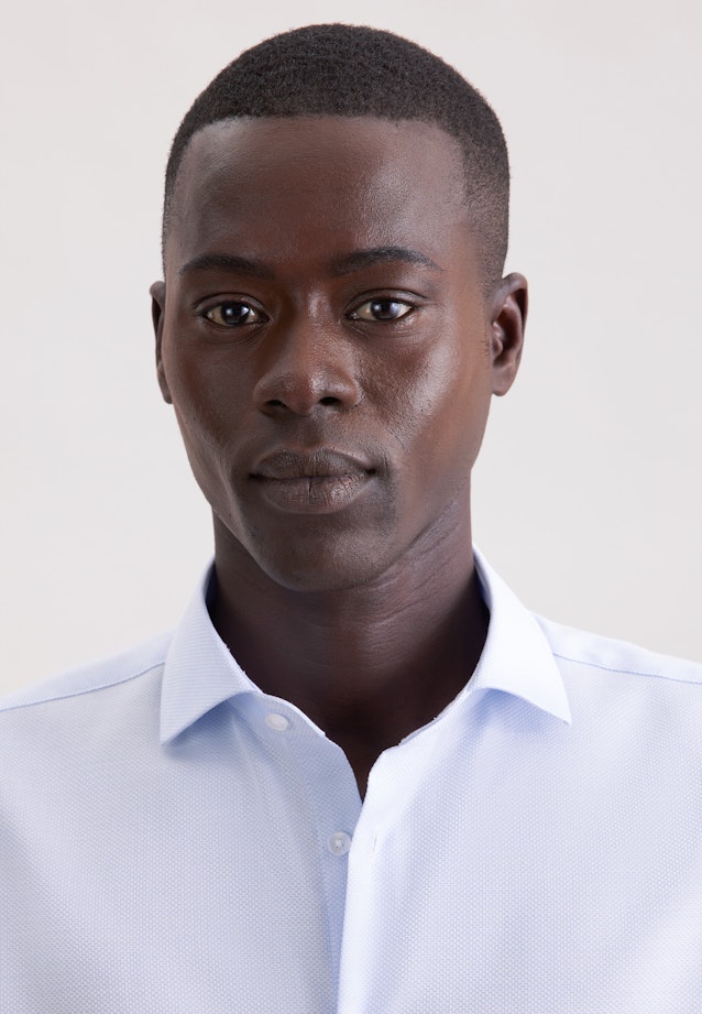 Shaped Business Hemd Struktur in Mittelblau |  Seidensticker Onlineshop