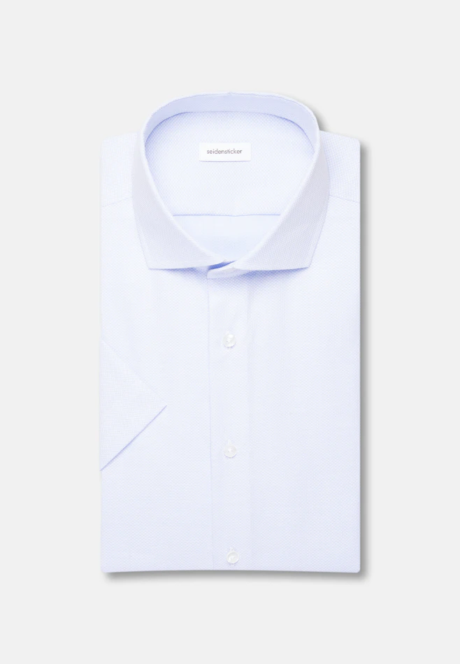 Shaped Business Hemd Struktur in Mittelblau | Seidensticker Onlineshop