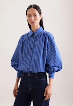 Hemdbluse mit Volumenärmel in Mittelblau |  Seidensticker Onlineshop