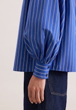 Hemdbluse mit Volumenärmel in Mittelblau |  Seidensticker Onlineshop