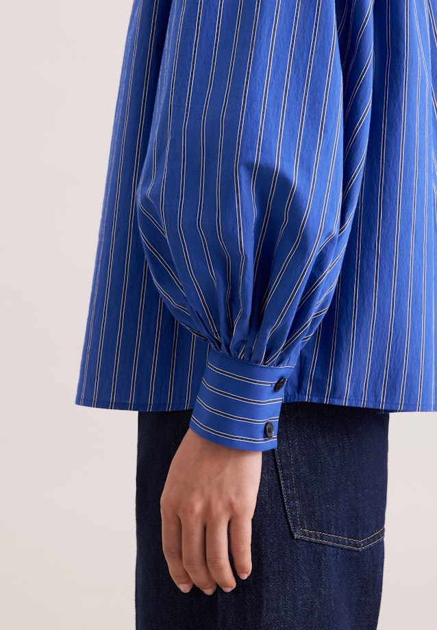 Hemdbluse mit Volumenärmel in Mittelblau |  Seidensticker Onlineshop