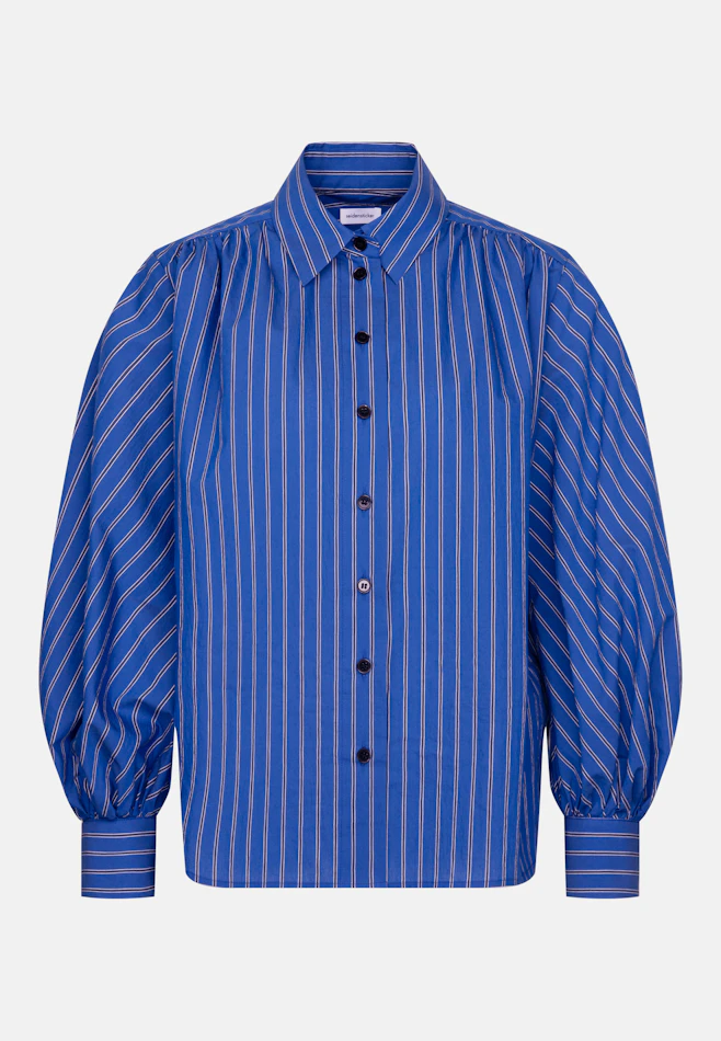 Hemdbluse mit Volumenärmel in Mittelblau | Seidensticker Onlineshop