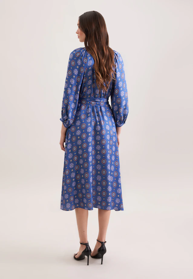 Satin tunic dress with volume sleeves in Mittelblau |  Seidensticker Onlineshop