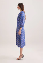 Satin tunic dress with volume sleeves in Mittelblau |  Seidensticker Onlineshop