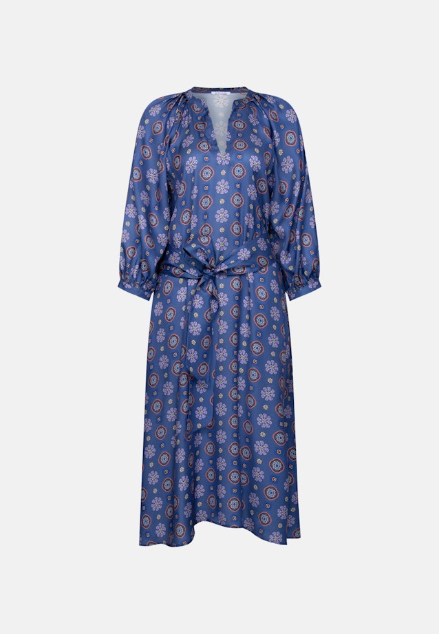 Satiniertes Tunikakleid mit Volumenärmeln in Mittelblau |  Seidensticker Onlineshop