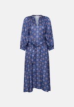 Satiniertes Tunikakleid mit Volumenärmeln in Mittelblau |  Seidensticker Onlineshop