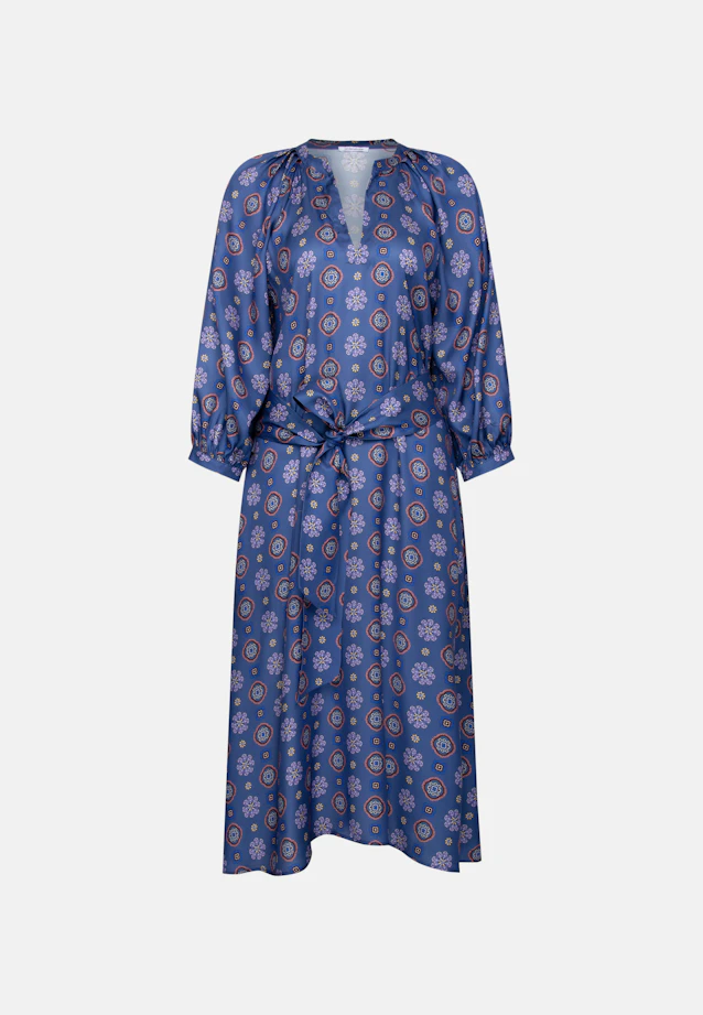 Satin tunic dress with volume sleeves in Mittelblau |  Seidensticker Onlineshop