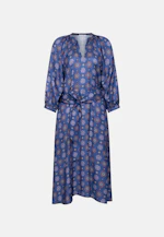 Satin tunic dress with volume sleeves in Mittelblau |  Seidensticker Onlineshop