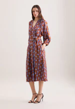 Satin tunic dress with volume sleeves in Orange |  Seidensticker Onlineshop