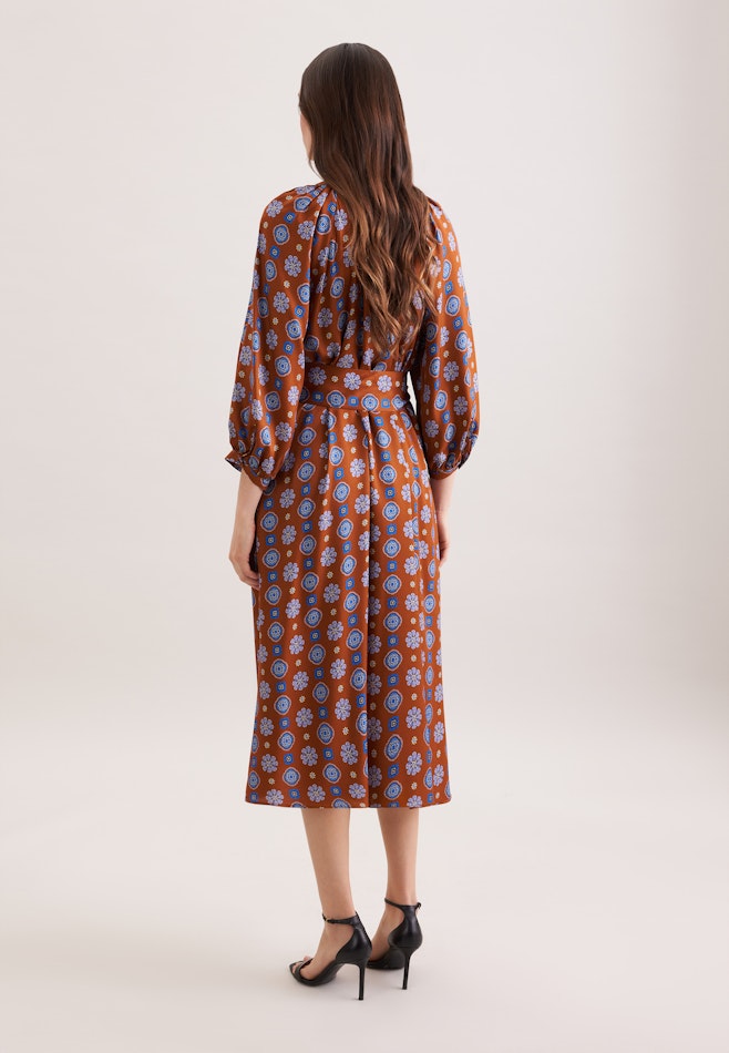 Satiniertes Tunikakleid mit Volumenärmeln in Orange | Seidensticker Onlineshop