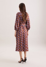 Satiniertes Tunikakleid mit Volumenärmeln in Orange |  Seidensticker Onlineshop