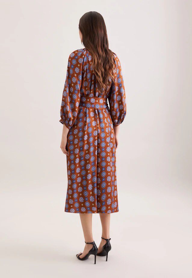 Satin tunic dress with volume sleeves in Orange |  Seidensticker Onlineshop