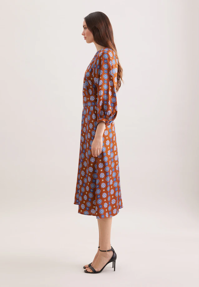 Satin tunic dress with volume sleeves in Orange |  Seidensticker Onlineshop