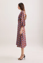 Satin tunic dress with volume sleeves in Orange |  Seidensticker Onlineshop