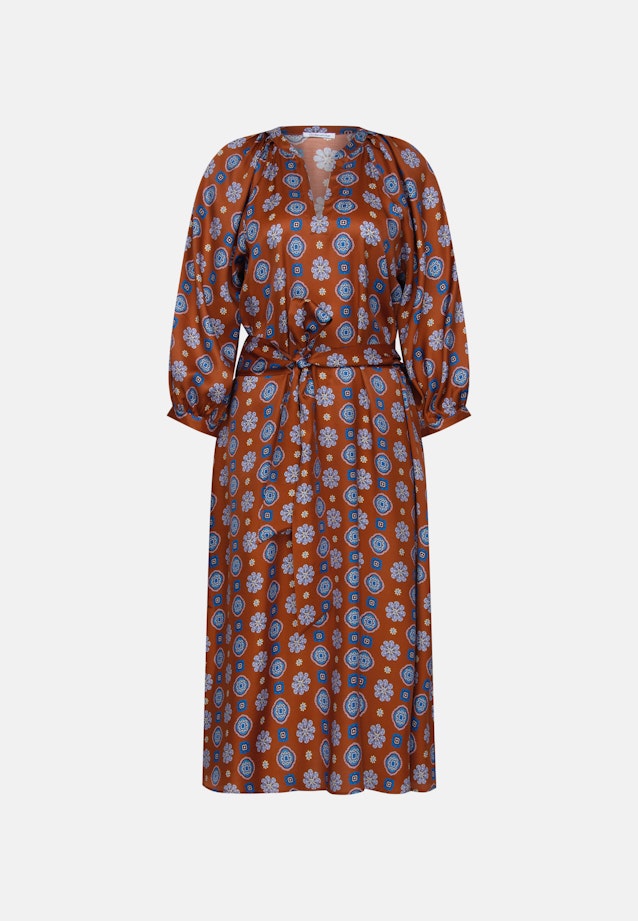 Satiniertes Tunikakleid mit Volumenärmeln in Orange |  Seidensticker Onlineshop
