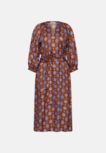 Satiniertes Tunikakleid mit Volumenärmeln in Orange |  Seidensticker Onlineshop