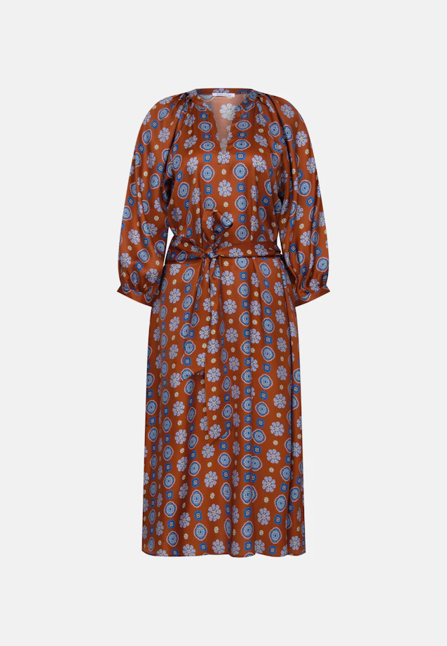 Satin tunic dress with volume sleeves in Orange |  Seidensticker Onlineshop