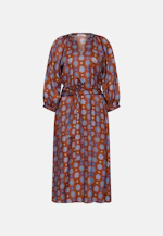 Satin tunic dress with volume sleeves in Orange |  Seidensticker Onlineshop