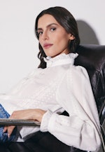 Stickerei Hemdbluse mit Rüschendetails in Weiß |  Seidensticker Onlineshop