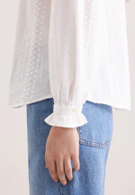 Stickerei Hemdbluse mit Rüschendetails in Weiß |  Seidensticker Onlineshop