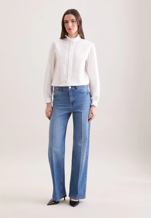 Stickerei Hemdbluse mit Rüschendetails in Weiß |  Seidensticker Onlineshop