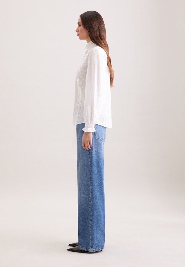 Stickerei Hemdbluse mit Rüschendetails in Weiß |  Seidensticker Onlineshop