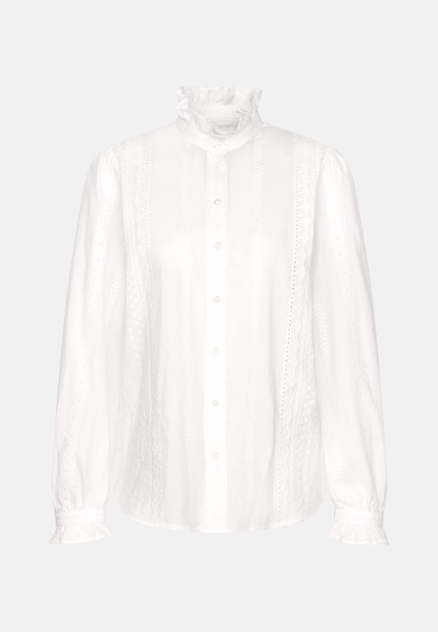 Stickerei Hemdbluse mit Rüschendetails in Weiß |  Seidensticker Onlineshop