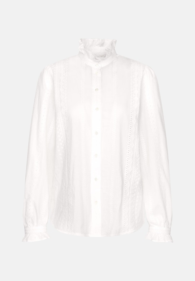 Stickerei Hemdbluse mit Rüschendetails in Weiß | Seidensticker Onlineshop