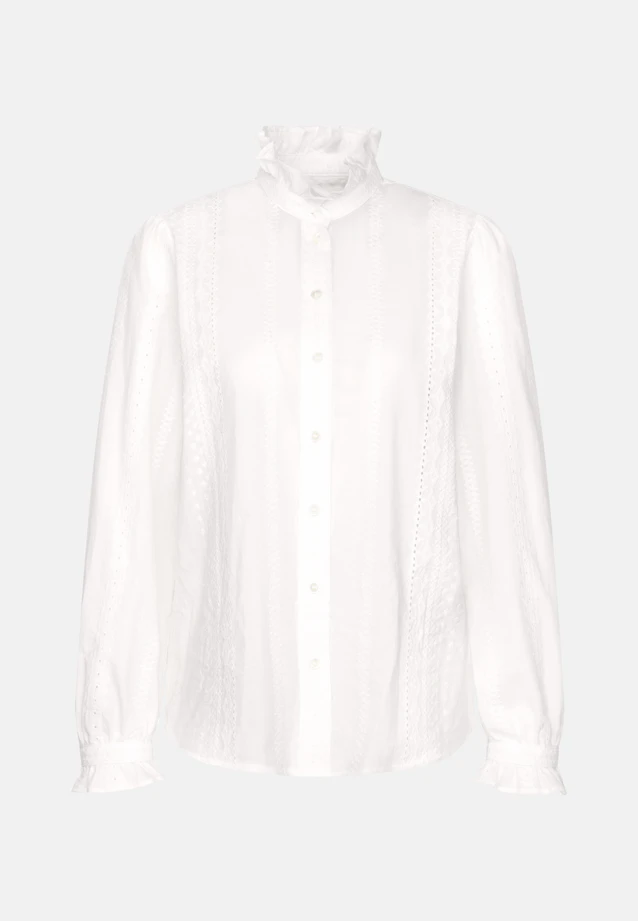 Stickerei Hemdbluse mit Rüschendetails in Weiß |  Seidensticker Onlineshop