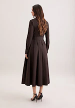 Wide swinging shirt dress made of cotton twill, slim in Braun |  Seidensticker Onlineshop