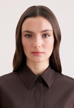 Weit schwingendes Hemdblusenkleid aus Baumwoll Twill, slim in Braun |  Seidensticker Onlineshop