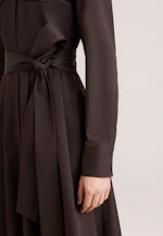 Wide swinging shirt dress made of cotton twill, slim in Braun |  Seidensticker Onlineshop