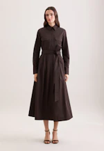 Wide swinging shirt dress made of cotton twill, slim in Braun |  Seidensticker Onlineshop