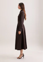 Wide swinging shirt dress made of cotton twill, slim in Braun |  Seidensticker Onlineshop