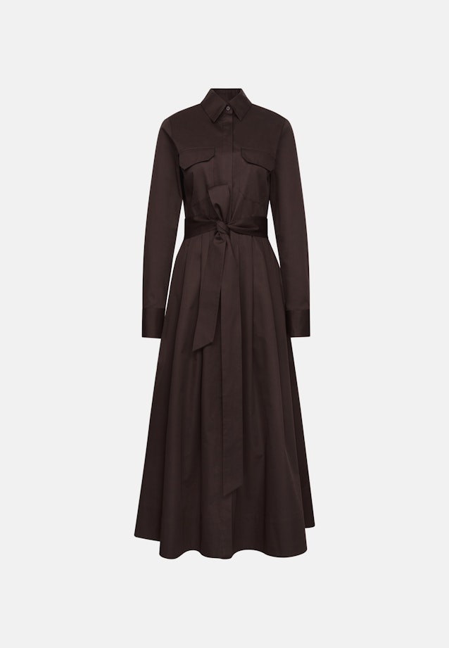 Weit schwingendes Hemdblusenkleid aus Baumwoll Twill, slim in Braun |  Seidensticker Onlineshop