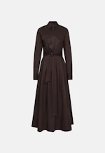 Wide swinging shirt dress made of cotton twill, slim in Braun |  Seidensticker Onlineshop